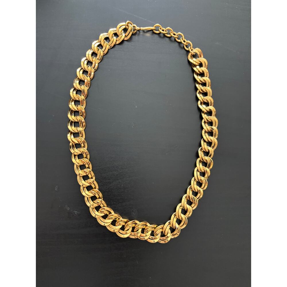 Vintage Monet Necklace Chunky Chain Gold Tone